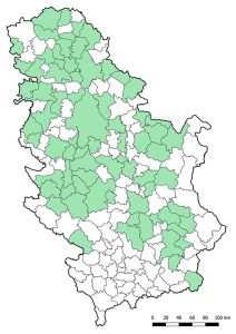 Карта 1 – 75 општина и градова који су донели одлуку о заштити за бар једно подручје.